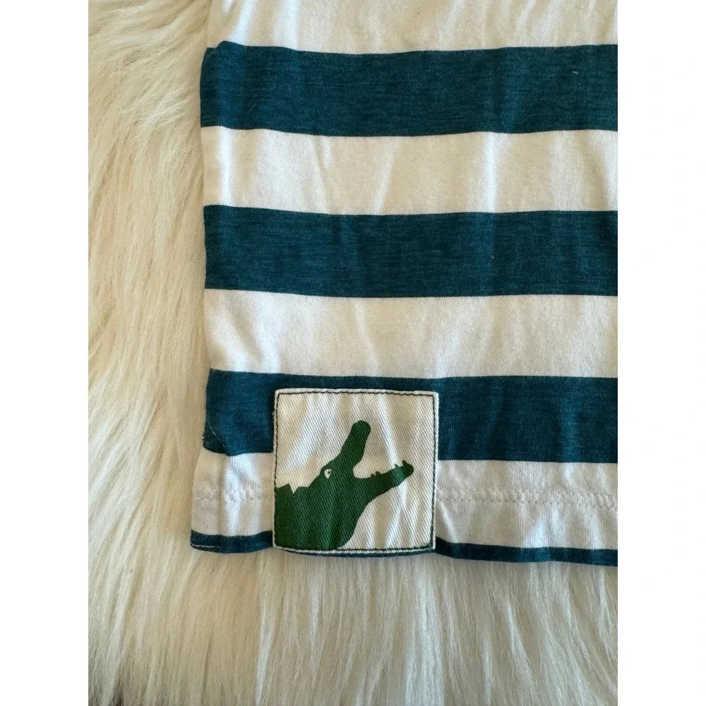 Hatley Polo Shirt stripe‎ with alligator graphic 6-12m